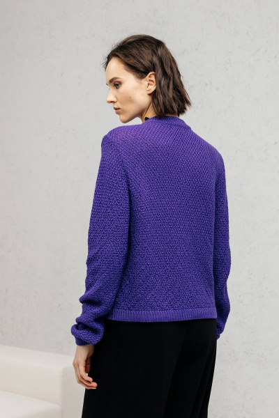 Джемпер из качественной пряжи с горловиной-стойкой для стильного look Romgil РВ0113-ШЕ5 глубокий фиолетовый - фото 2