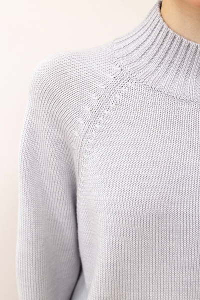 Джемпер свободного силуэта из мягкой шерстяной пряжи Romgil РВ0126-ШЕ5 светло-серый - фото 5