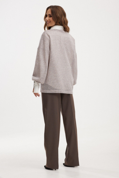 Демисезонный трикотажный джемпер свободной формы Vesnaletto 4017 - фото 4