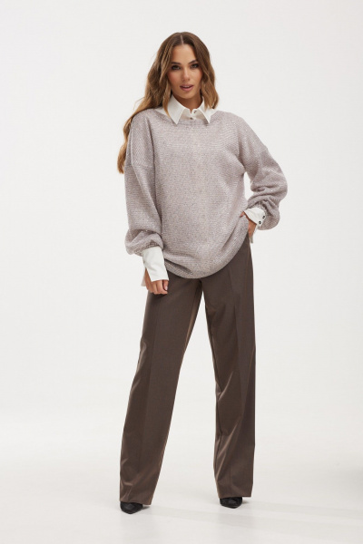 Демисезонный трикотажный джемпер свободной формы Vesnaletto 4017 - фото 2