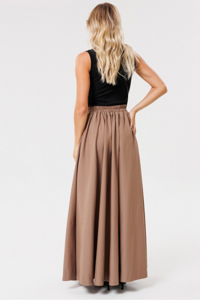 Бежевая юбка расклешенная из хлопкового текстиля PRATA wear S001 бежевый - фото 6
