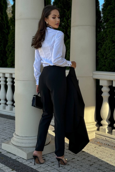 Черный тройной костюм: жакет, блуза и брюки, деловой стиль Urs 22-741-1 - фото 3