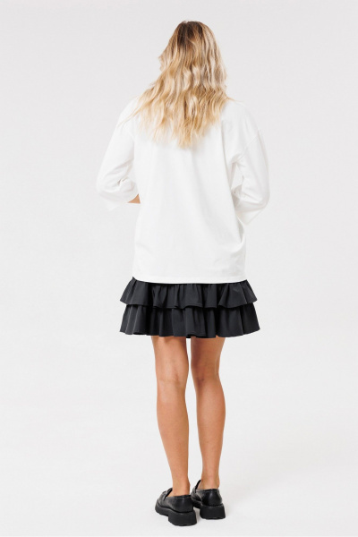 Черная текстильная юбка с воланами и резинкой PRATA wear S009 черный - фото 6