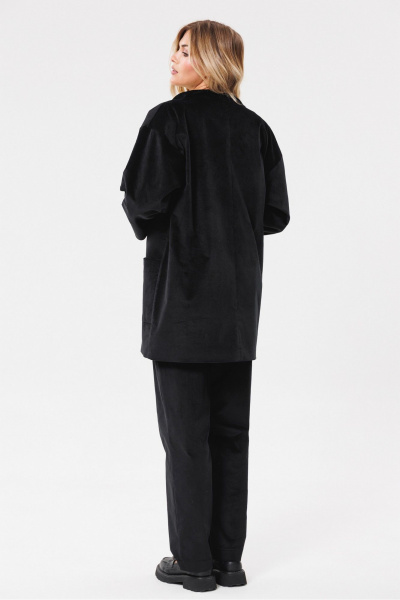 Круглогодичные бархатные брюки из текстиля с карманами PRATA wear S016 черный - фото 4