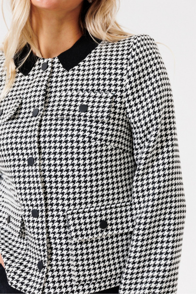 Круглогодичный женский бомбер с накладными карманами PRATA wear S018 черный - фото 6