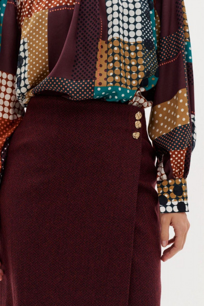 Юбка миди на запах с отлетной шлицей и вытачками C. of PAPAYA NEW 1740 - фото 6