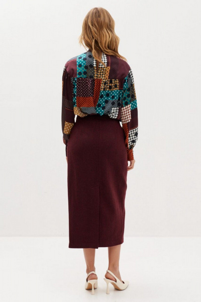 Юбка миди на запах с отлетной шлицей и вытачками C. of PAPAYA NEW 1740 - фото 4