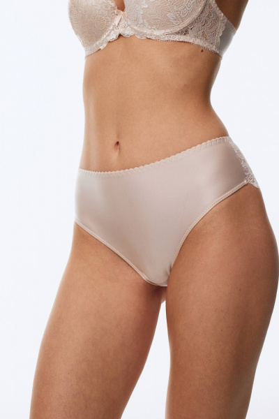 Трусы с высокой линией талии из микрофибры и кружева Леди Леда 335-317 - фото 2
