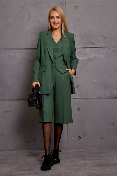 Деловой комплект из жакета, жилета и брюк-бермуд Azzara 976Т - фото 6