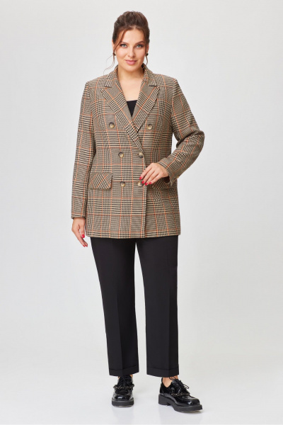 Деловой жакет и брюки из текстиля в нейтральных цветах DaLi 3697.2 - фото 1