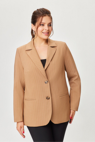 Классический бежевый жакет на подкладке DaLi 3551.3 капучино - фото 2
