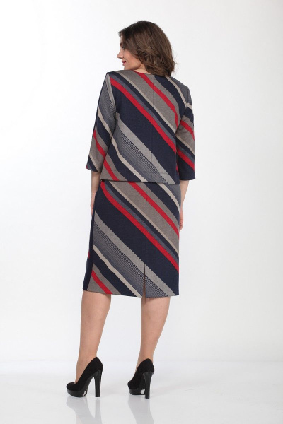 Джемпер, юбка Lady Style Classic 2110/1 темно-синий_красный - фото 2