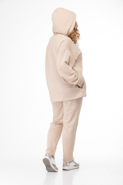 Бежевый спортивный комплект из трикотажа: худи и брюки Anelli 910 бежевый - фото 6