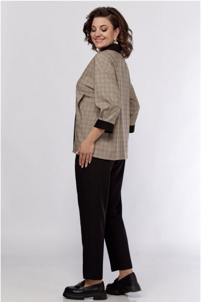 Мультиколорный деловой жакет и брюки с резинкой VIA-Mod 644 - фото 6