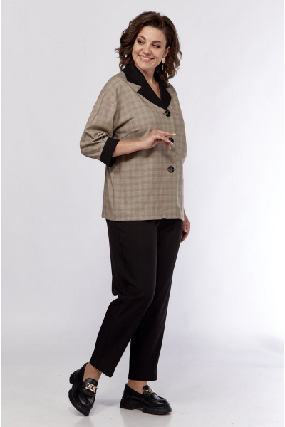 Мультиколорный деловой жакет и брюки с резинкой VIA-Mod 644 - фото 5