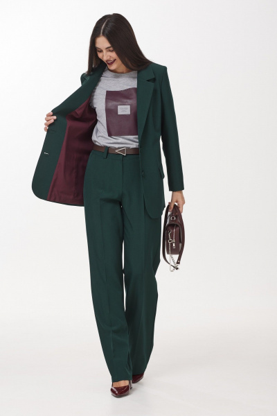 Брюки, жакет, футболка Твой имидж 1974 бутылочная_зелень - фото 2