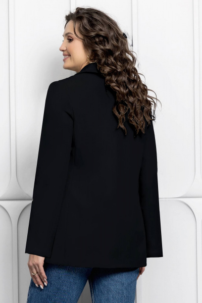 Черный базовый пиджак с анималистичным принтом Gold Style 2677 черный - фото 2