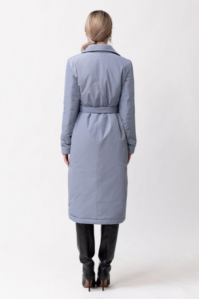 Голубое утепленное пальто с отложными лацканами Golden Valley 7167 темно-голубой - фото 2