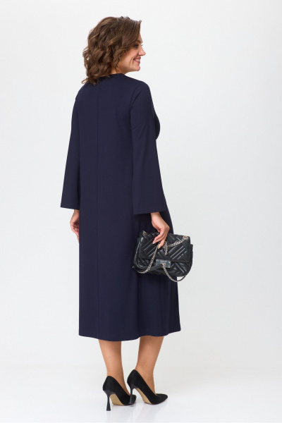 Модное платье миди с узлом и разрезом из трикотажной вискозы SILVERSPICE S-5314 - фото 6