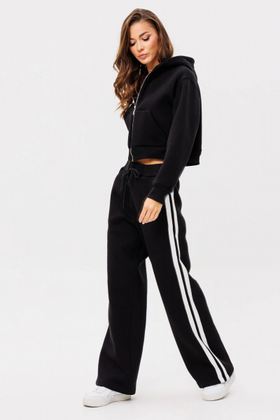 Демисезонные брюки спортивные из трикотажа и хлопка GO f2010w/40-02.170 черный - фото 3