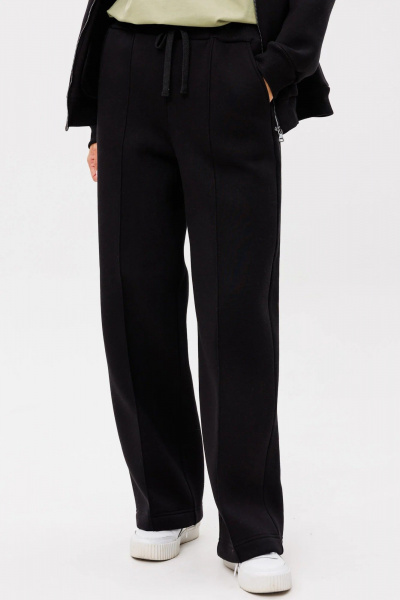 Трикотажные брюки с стрелками и резинкой на пояс GO f2065w/40-02.164 черный - фото 1