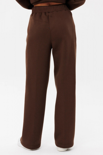 Брюки прямые спортивные из хлопка и трикотажа GO f2065w/23-03.170 коричневый - фото 3