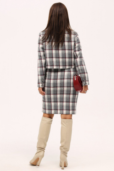 Костюм юбка-карандаш и пиджак с принтом клетка Angelina & Сo 1164 - фото 6