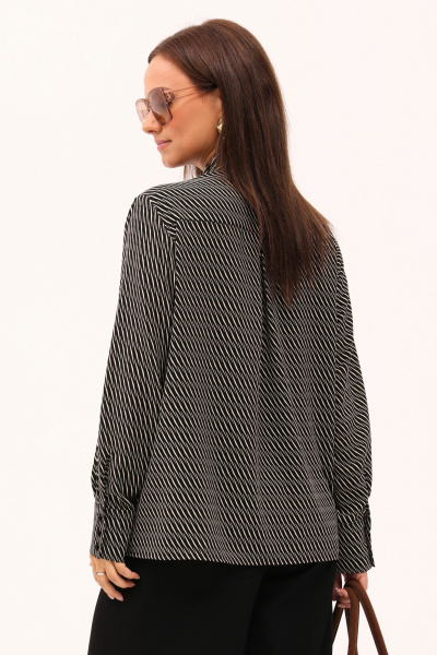 Блуза с воротником-стойкой и завязками из текстиля Angelina & Сompany 1166 - фото 6