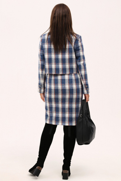 Костюм юбка-карандаш и жакет в клетку из текстиля Angelina & Сo 1167 - фото 7