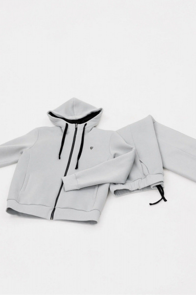 Спортивный костюм из хлопка и трикотажа с капюшоном GO f3085/29-01.170 пепел - фото 8