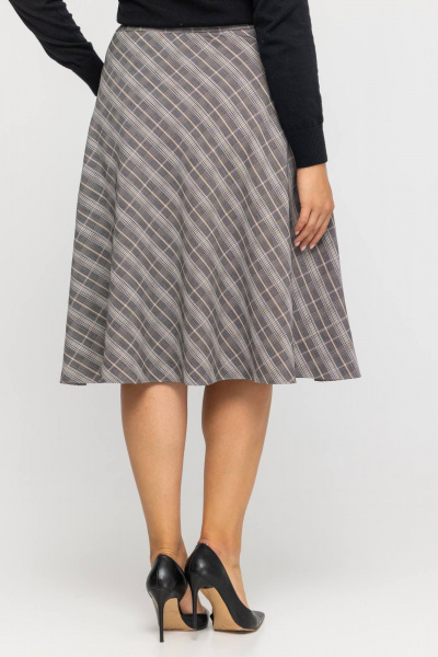 На каждый день юбка трапеция из текстиля Avila 0972 серый - фото 7