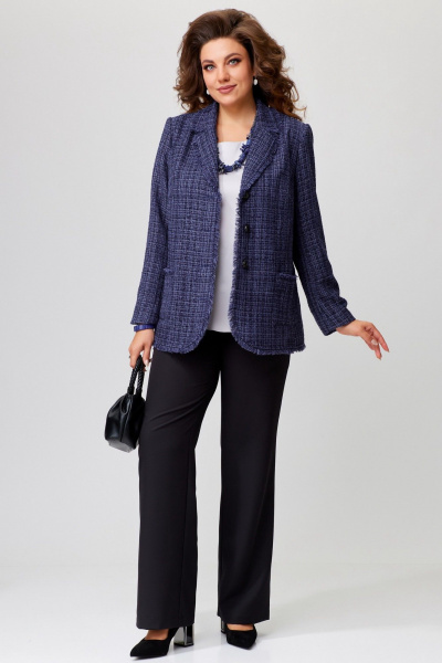 Деловой комплект из твида Fita 1772 черно-баклажановый - фото 3