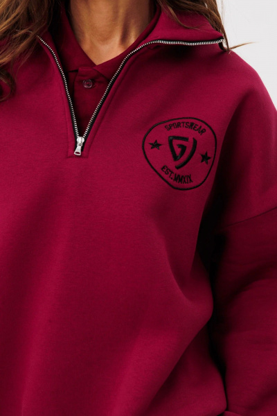 Яркий спортивный костюм из начесного трикотажа GO f3087/12-01.164 вишня - фото 6