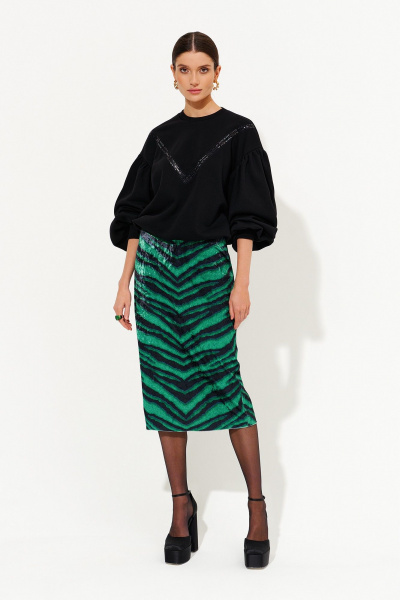 Юбка из велюрового полотна на резинке Noche mio 2.619 - фото 1