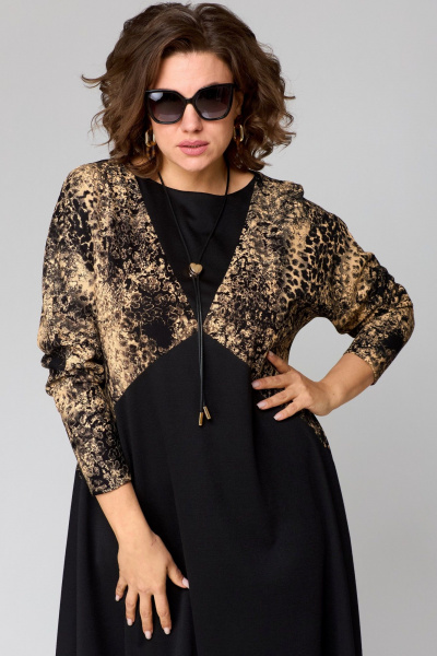 Платье EVA GRANT 7220А капучино_принт - фото 12