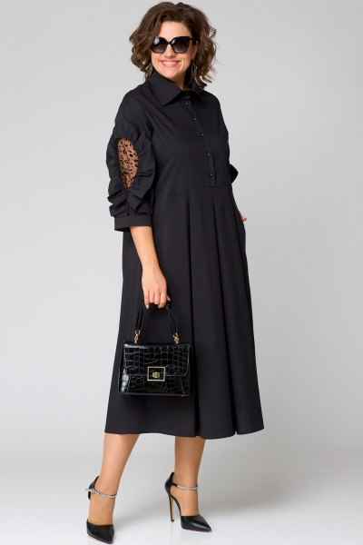 Платье EVA GRANT 7325-2 черный+кружево - фото 1