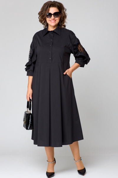 Платье EVA GRANT 7325-2 черный+кружево - фото 3