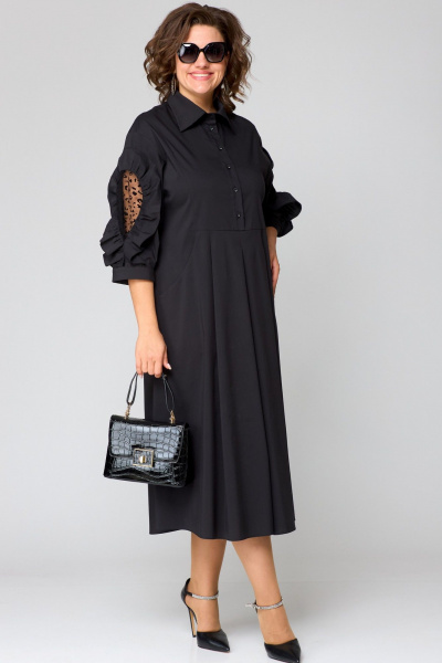 Платье EVA GRANT 7325-2 черный+кружево - фото 2