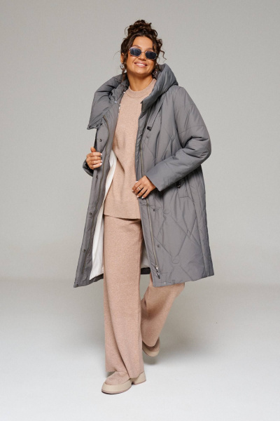 Пальто Beautiful&Free 6233 графит - фото 8