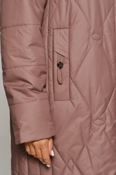 Пальто демисезонное прямого кроя из плащевки Beautiful&Free 6233 карамель - фото 7