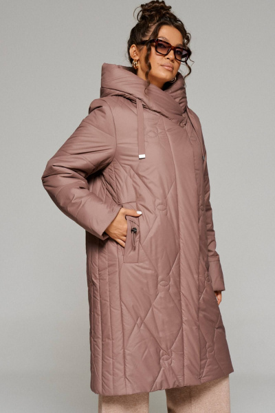 Пальто демисезонное прямого кроя из плащевки Beautiful&Free 6233 карамель - фото 2