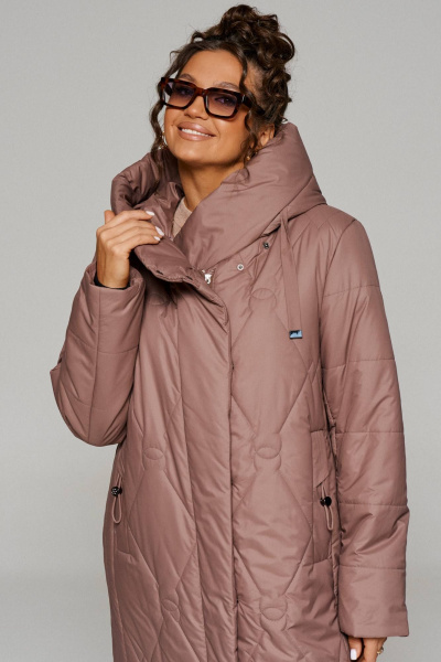 Пальто демисезонное прямого кроя из плащевки Beautiful&Free 6233 карамель - фото 4