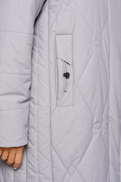 Пальто демисезонное прямого силуэта из плащевки Beautiful&Free 6233 светло-серый - фото 7