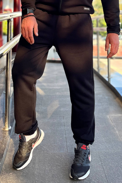 Удобные брюки с резинкой и боковыми карманами ТОЧНО 288-3 черный - фото 1