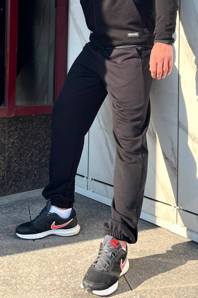 Удобные брюки с резинкой и боковыми карманами ТОЧНО 288-3 черный - фото 3