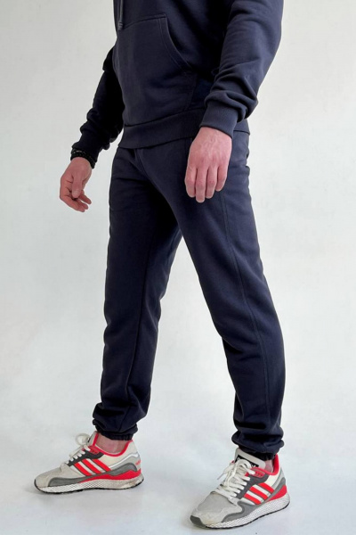 Черные спортивные брюки из трикотажа с декоративными швами ТОЧНО 48-3 черный - фото 2