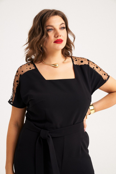 Круглогодичный элегантный комбинезон из ткани с поясом Almirastyle 387 - фото 6