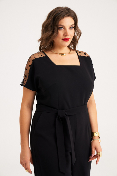 Круглогодичный элегантный комбинезон из ткани с поясом Almirastyle 387 - фото 5