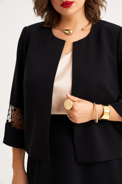 Элегантный костюм жакет и юбка со вставками из сетки Almirastyle 394 - фото 7