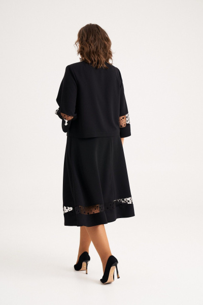 Элегантный костюм жакет и юбка со вставками из сетки Almirastyle 394 - фото 6